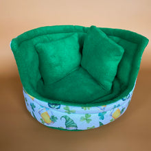 Load image into Gallery viewer, Irish gnome cuddle cup. Pet sofa. Hedgehog and small guinea pig bed. Small pet beds.