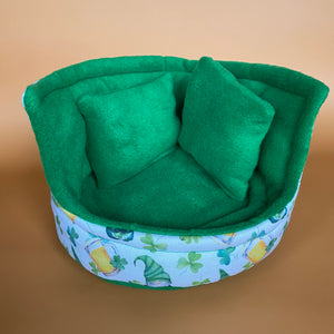 Irish gnome cuddle cup. Pet sofa. Hedgehog and small guinea pig bed. Small pet beds.
