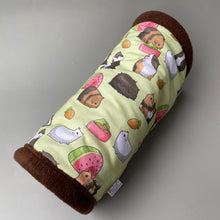 Load image into Gallery viewer, Guinea pigs mini set. Regular size tunnel, snuggle sack and toys. Fleece bedding. Guinea pig fleece tunnel and sleeping pouch.