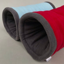 Load image into Gallery viewer, Regular stay open padded fleece tunnel. Padded tunnel for hedgehogs and guinea pigs.