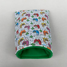 Load image into Gallery viewer, Drama Llama cosy snuggle cave. Padded stay open snuggle sack. Hedgehog bed. Fleece pet bedding.